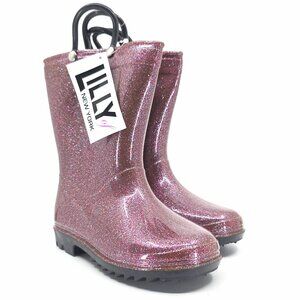 Pink or Purple? Sparkly Rain Boots